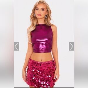 Pink Mini Skirt Fuchsia Sequins Party Valentines 💕❤️